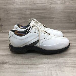 Footjoy Golf Shoes Mens 10M Superlites White Lace Up Soft Spike Cleats